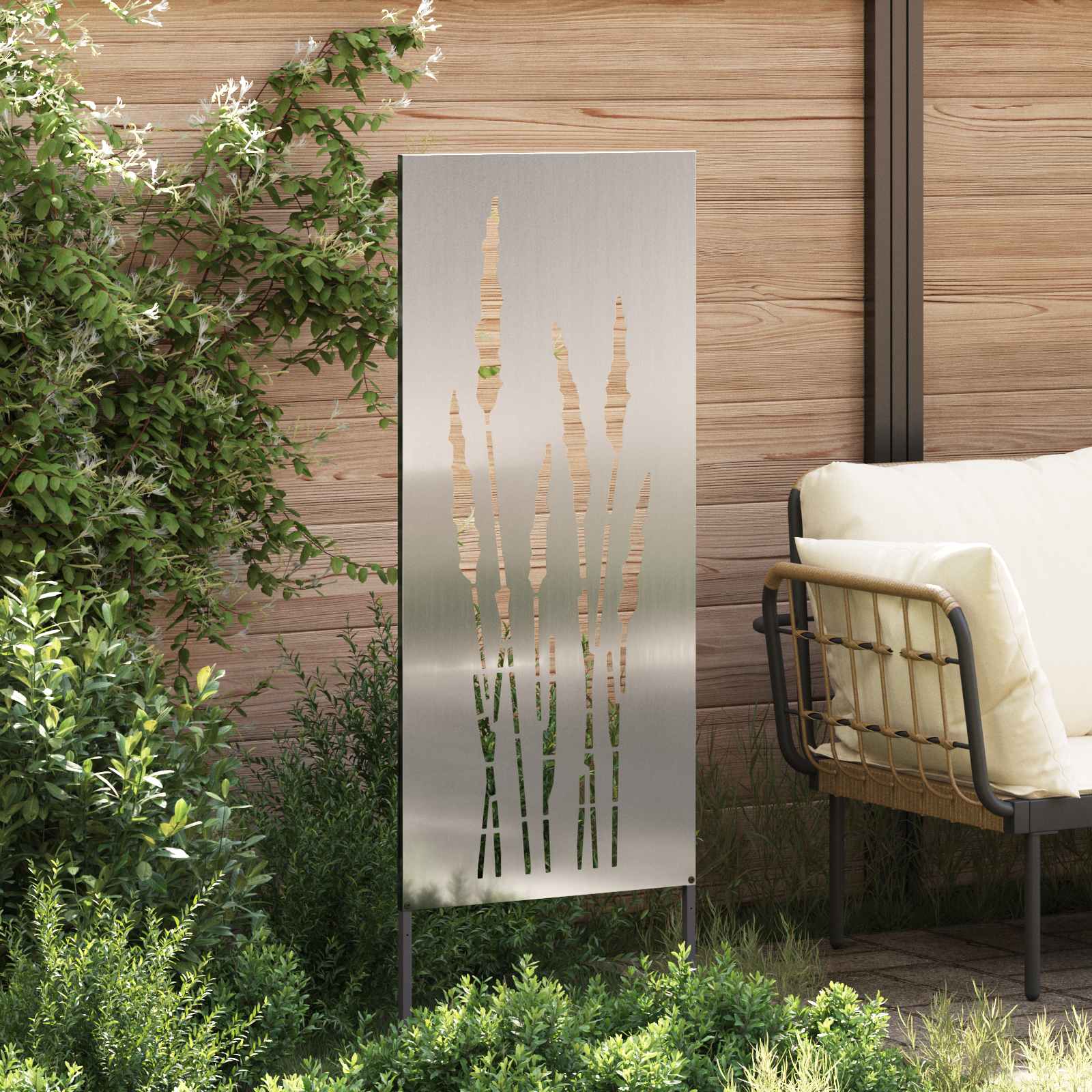 vidaXL Garden Privacy Screen Silver 50 x 140 cm Galvanised steel 3