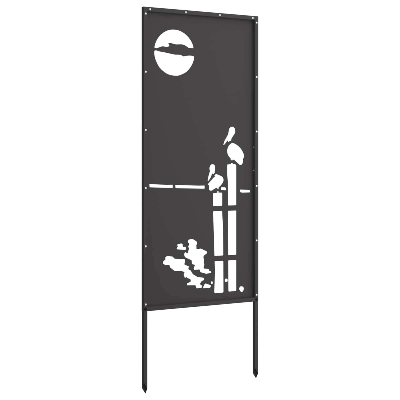 vidaXL Garden Privacy Screen Black 50 x 140 cm Cold-rolled steel 6