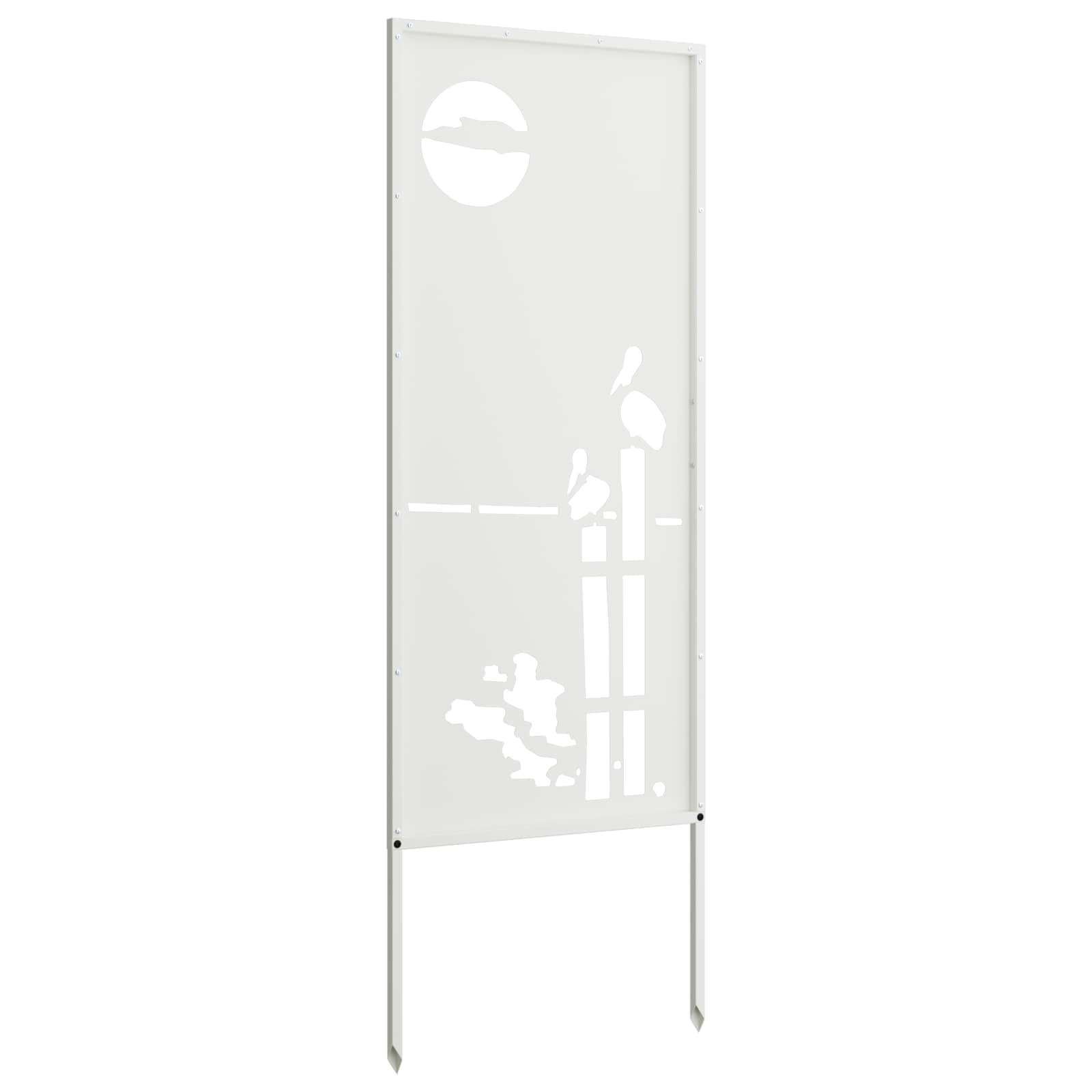 vidaXL Garden Privacy Screen White 50 x 140 cm Cold-rolled steel 5