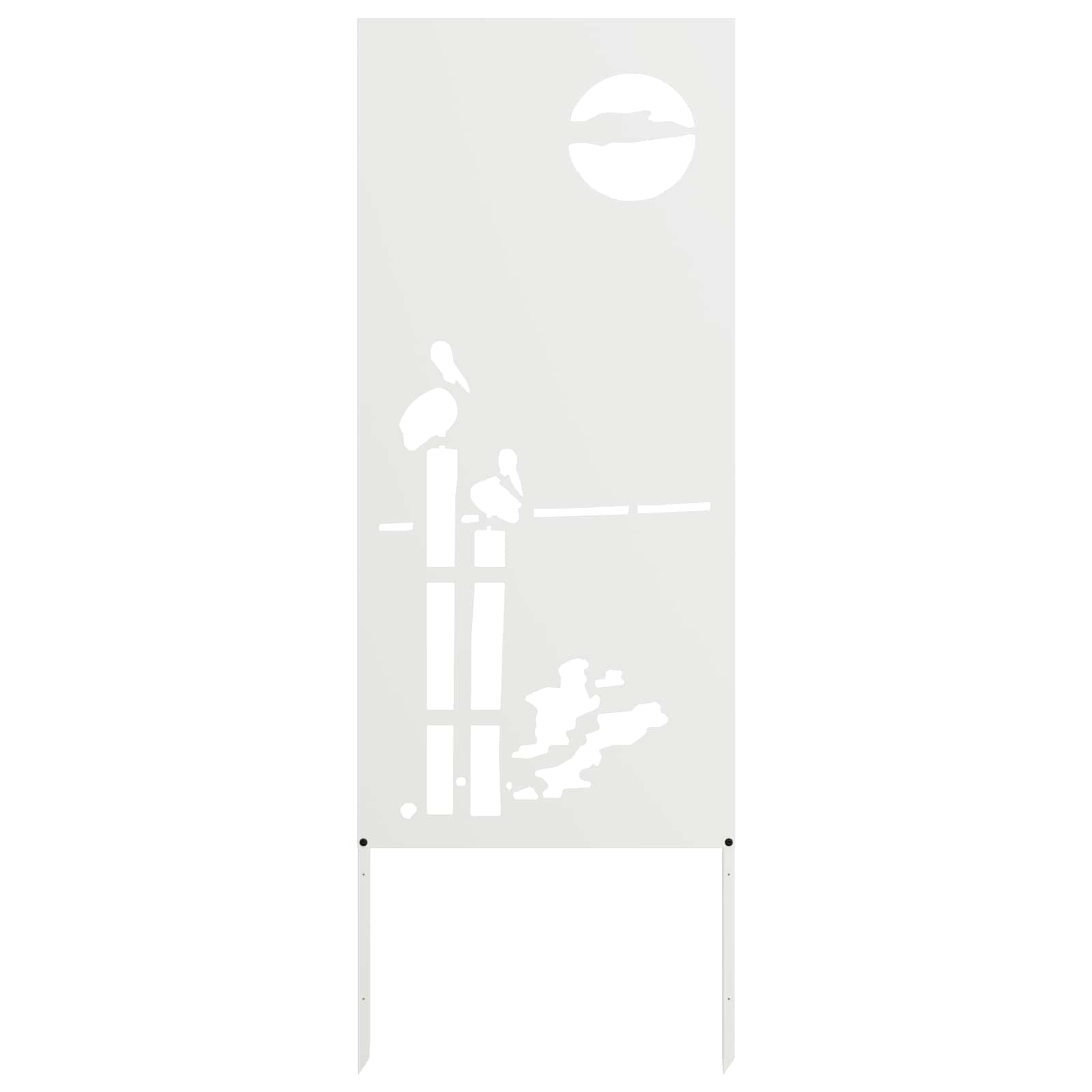vidaXL Garden Privacy Screen White 50 x 140 cm Cold-rolled steel 2