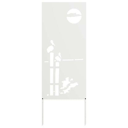 vidaXL Garden Privacy Screen White 50 x 140 cm Cold-rolled steel 2