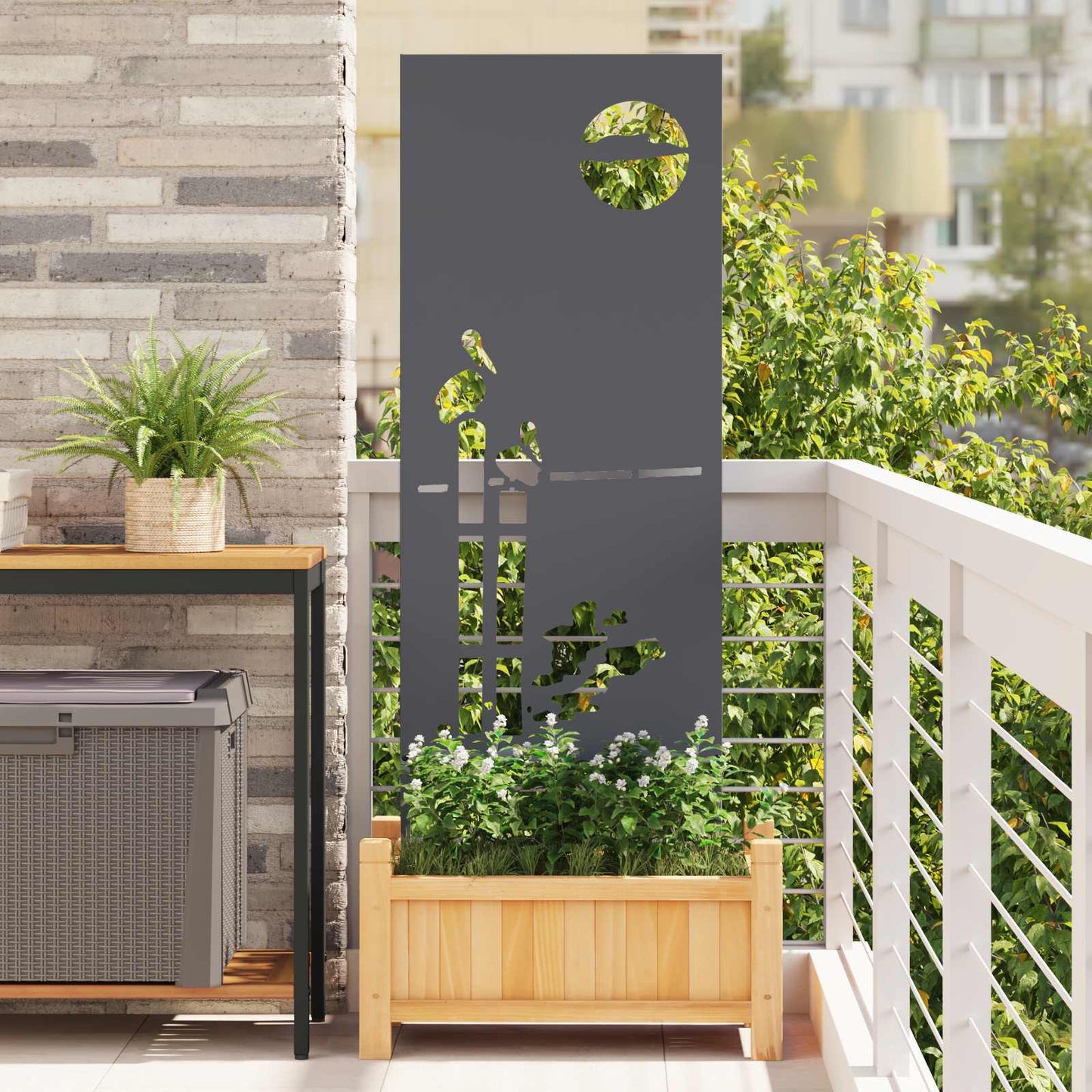 vidaXL Garden Privacy Screen Anthracite 50 x 140 cm Cold-rolled steel 1
