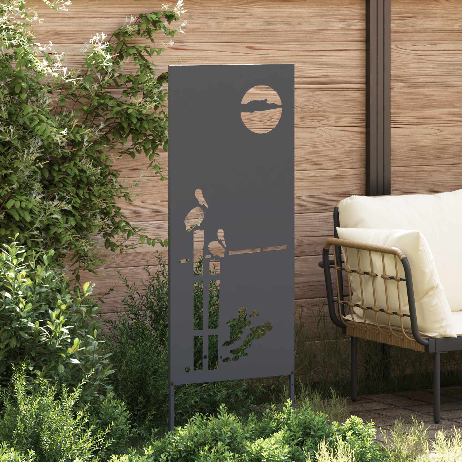 vidaXL Garden Privacy Screen Anthracite 50 x 140 cm Cold-rolled steel 3