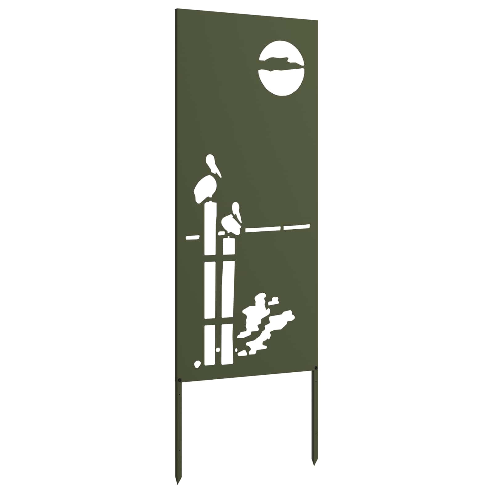 vidaXL Garden Privacy Screen Olive green 50 x 140 cm Cold-rolled steel 4