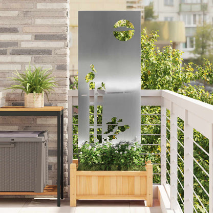 vidaXL Garden Privacy Screen Silver 50 x 140 cm Galvanised steel 1
