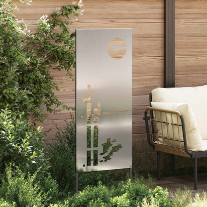 vidaXL Garden Privacy Screen Silver 50 x 140 cm Galvanised steel 3