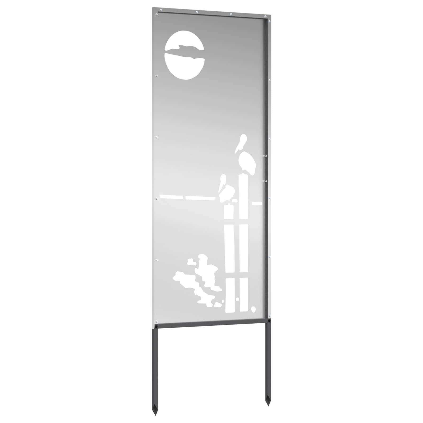 vidaXL Garden Privacy Screen Silver 50 x 140 cm Galvanised steel 5