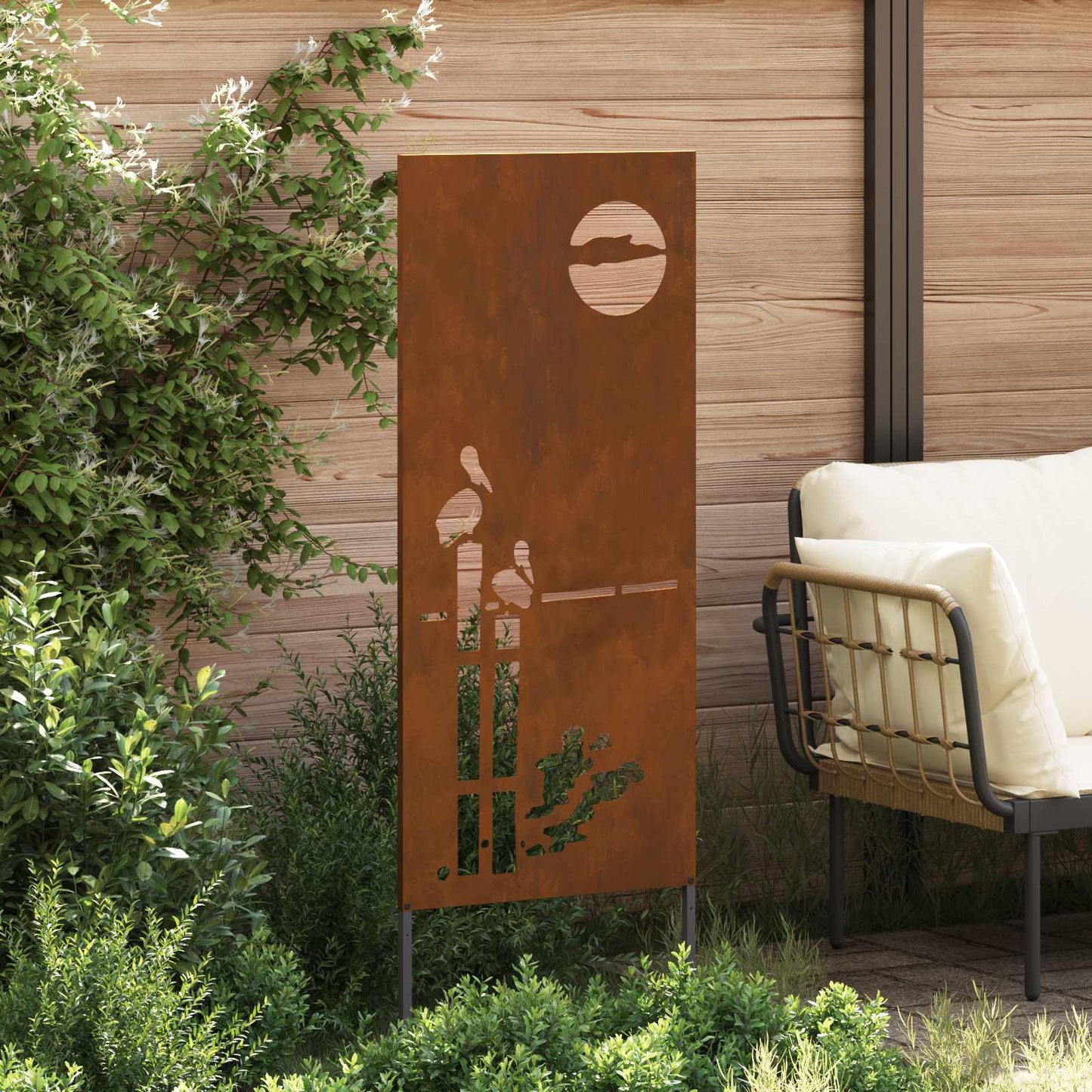 vidaXL Garden Privacy Screen Rusty 50 x 140 cm Weathering Steel 3