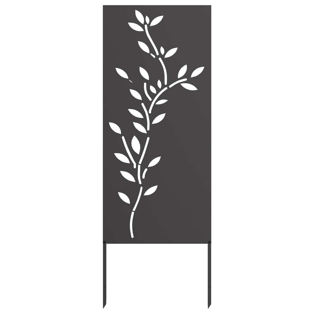 Garden Privacy Screen Cold-rolled steel 50 x 140 cm Black Leaf