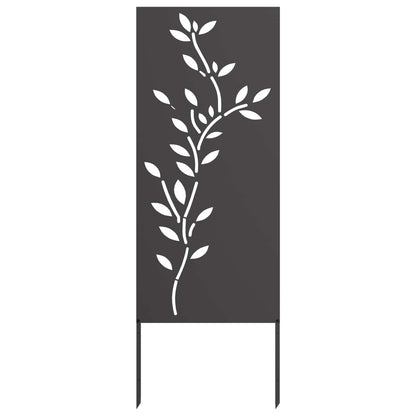 Garden Privacy Screen Cold-rolled steel 50 x 140 cm Black Leaf