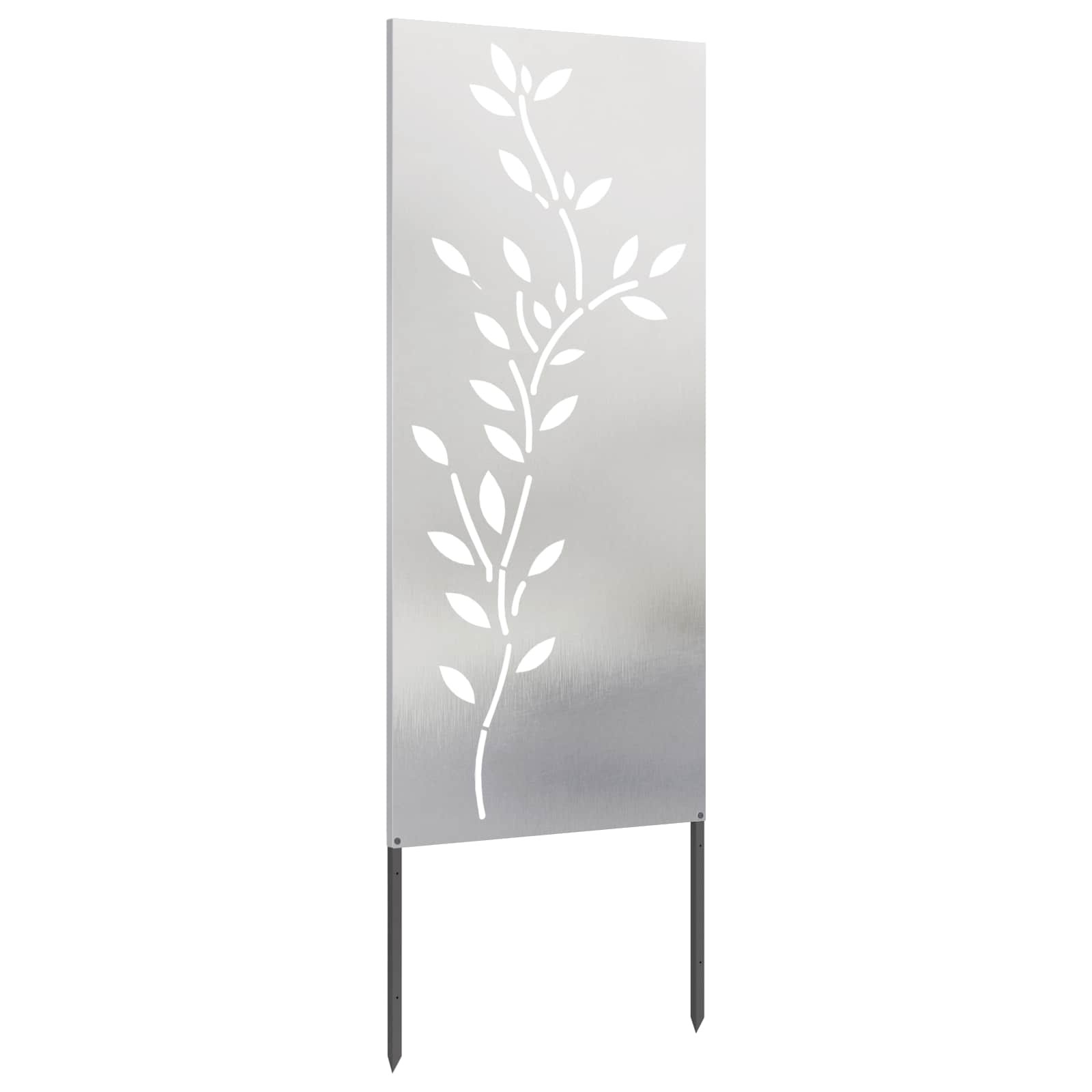 vidaXL Garden Privacy Screen Floral Silver 50 x 140 cm Stainless steel 5