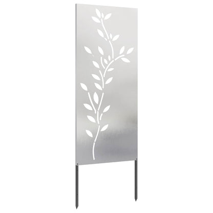 vidaXL Garden Privacy Screen Floral Silver 50 x 140 cm Stainless steel 5