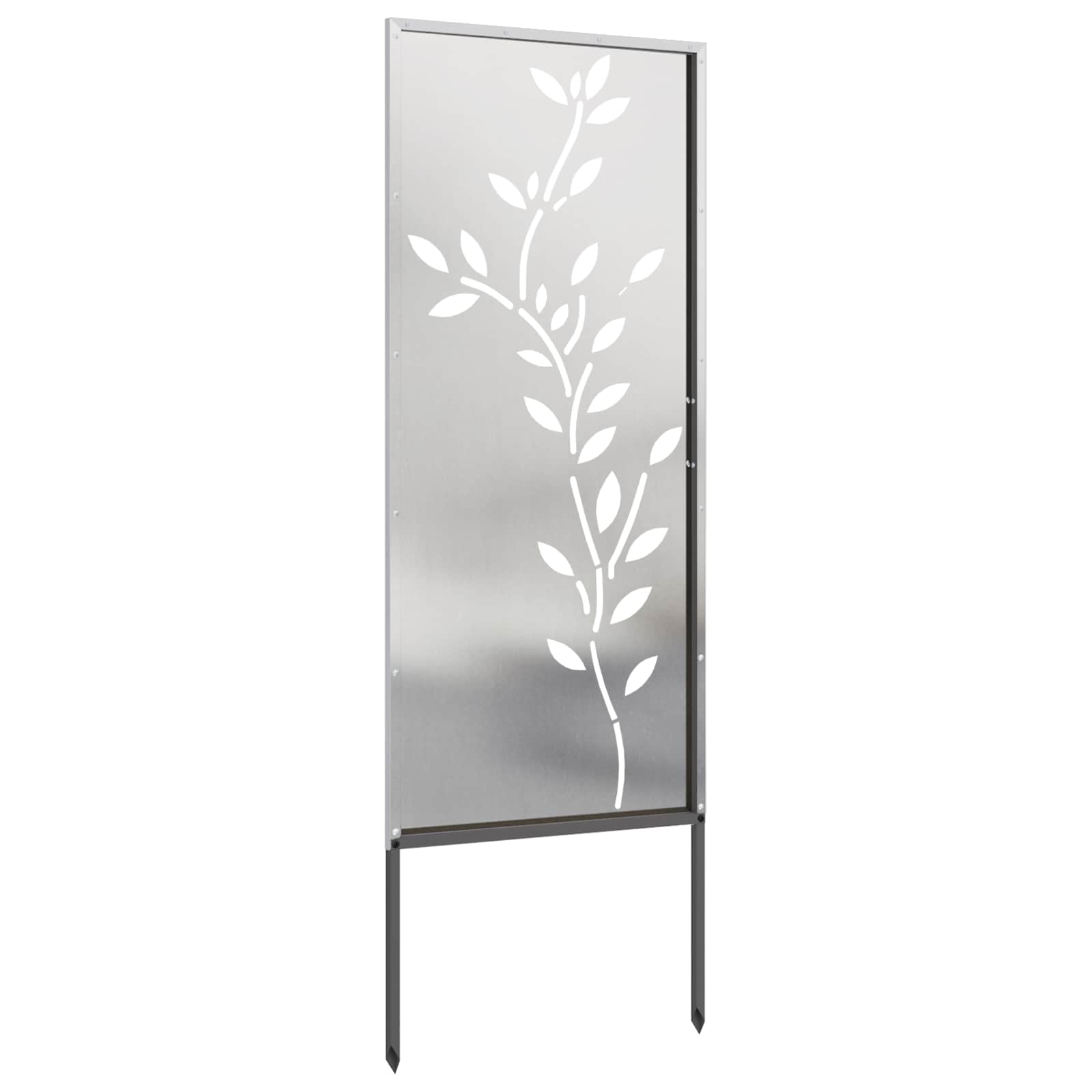 vidaXL Garden Privacy Screen Floral Silver 50 x 140 cm Stainless steel 6