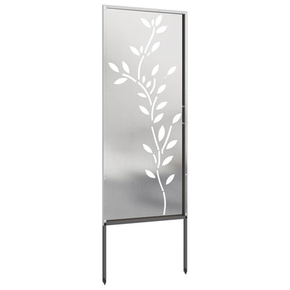 vidaXL Garden Privacy Screen Floral Silver 50 x 140 cm Stainless steel 6