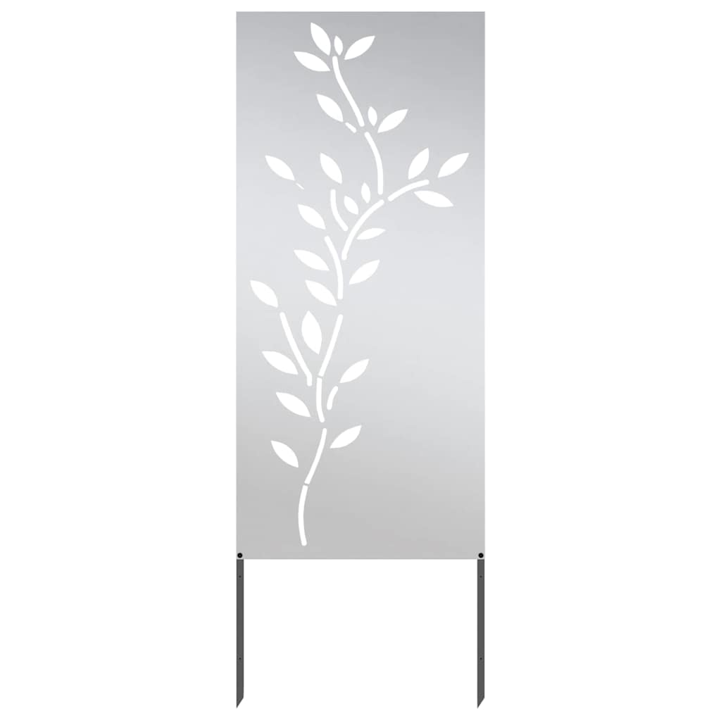vidaXL Garden Privacy Screen Floral Silver 50 x 140 cm Stainless steel 4
