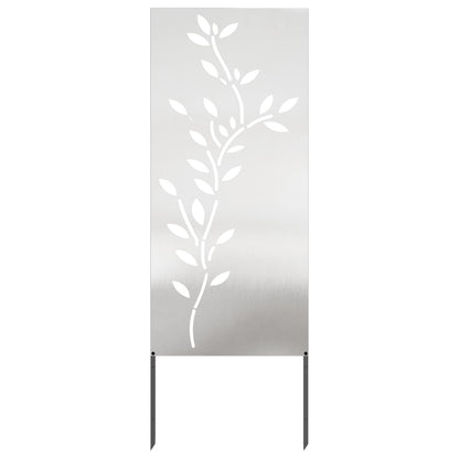vidaXL Garden Privacy Screen Floral Silver 50 x 140 cm Stainless steel 2