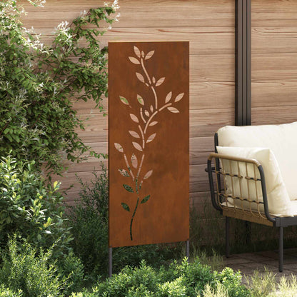 vidaXL Garden Privacy Screen Floral Rusty 50 x 140 cm Weathering Steel 3