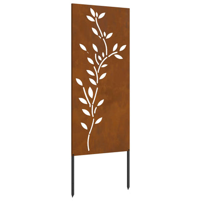 vidaXL Garden Privacy Screen Floral Rusty 50 x 140 cm Weathering Steel 2