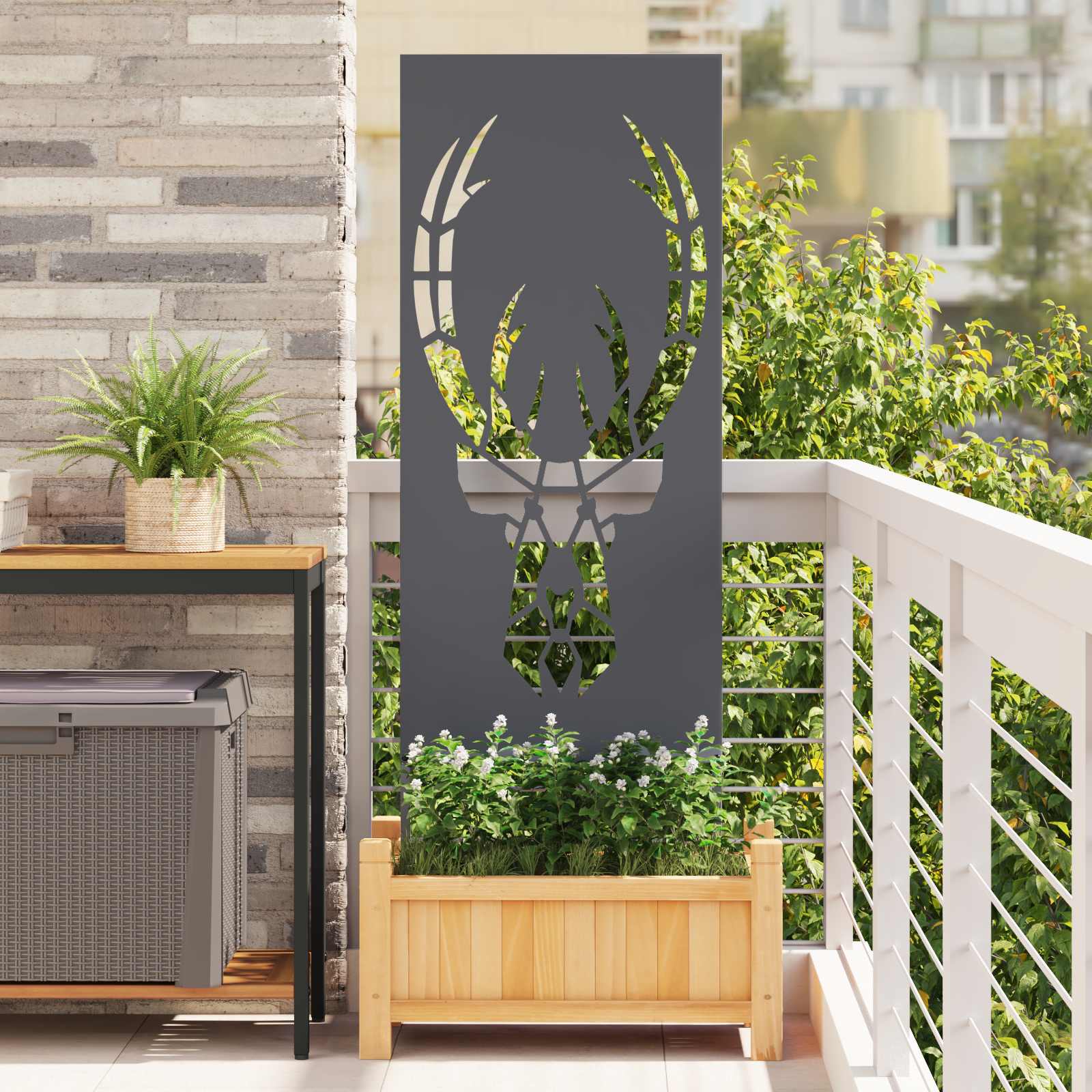 vidaXL Garden Privacy Screen Anthracite 50 x 140 cm Cold-rolled steel 1