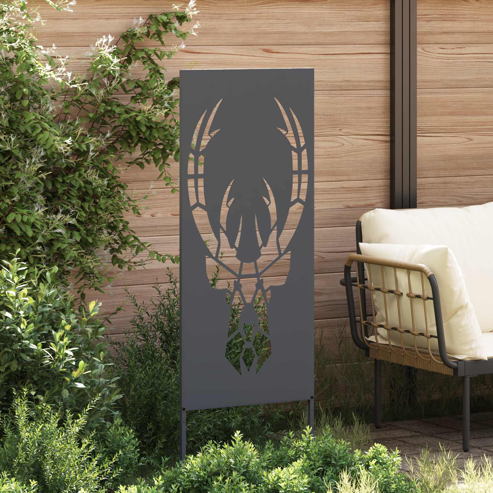 vidaXL Garden Privacy Screen Anthracite 50 x 140 cm Cold-rolled steel 3