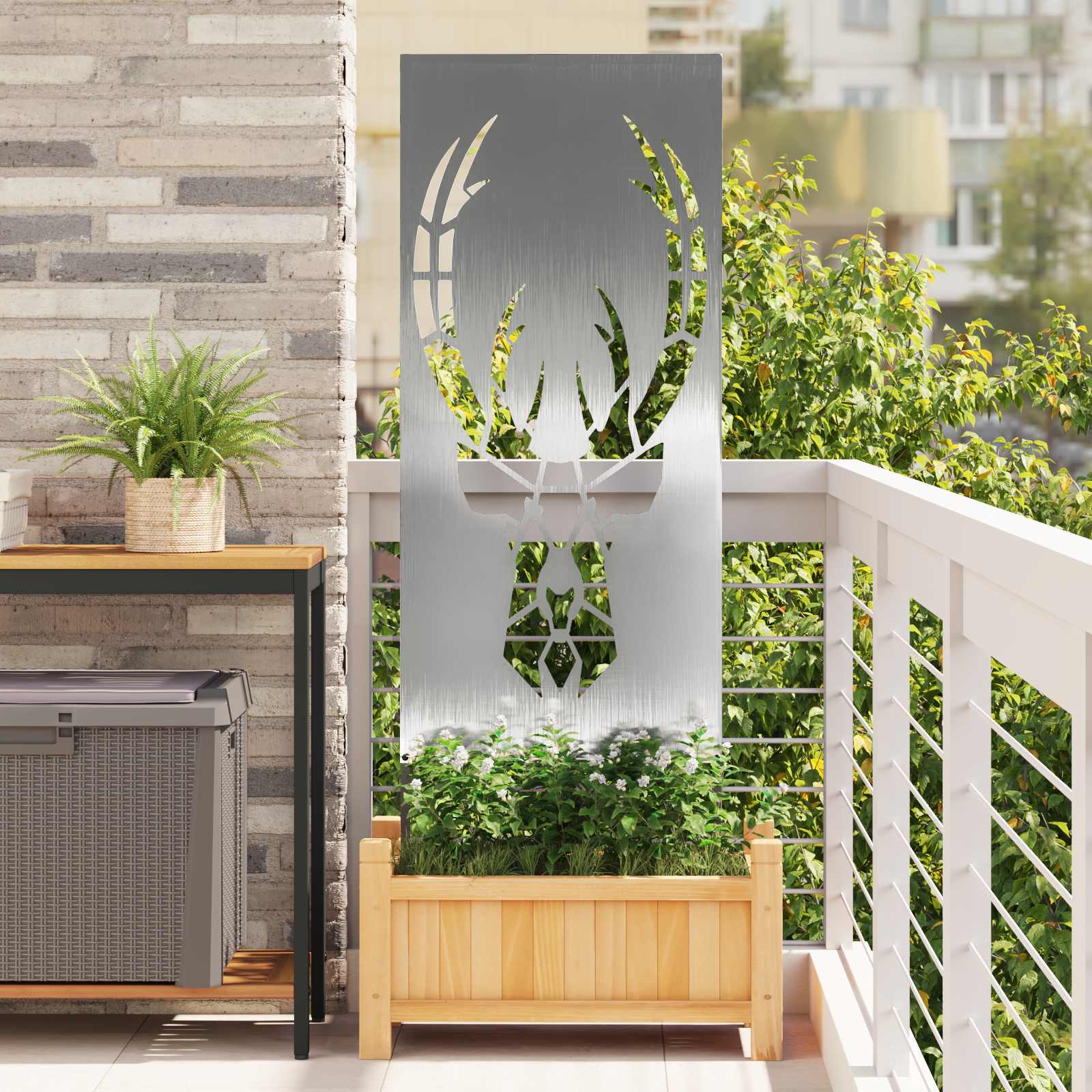 vidaXL Garden Privacy Screen Silver 50 x 140 cm Stainless steel 1