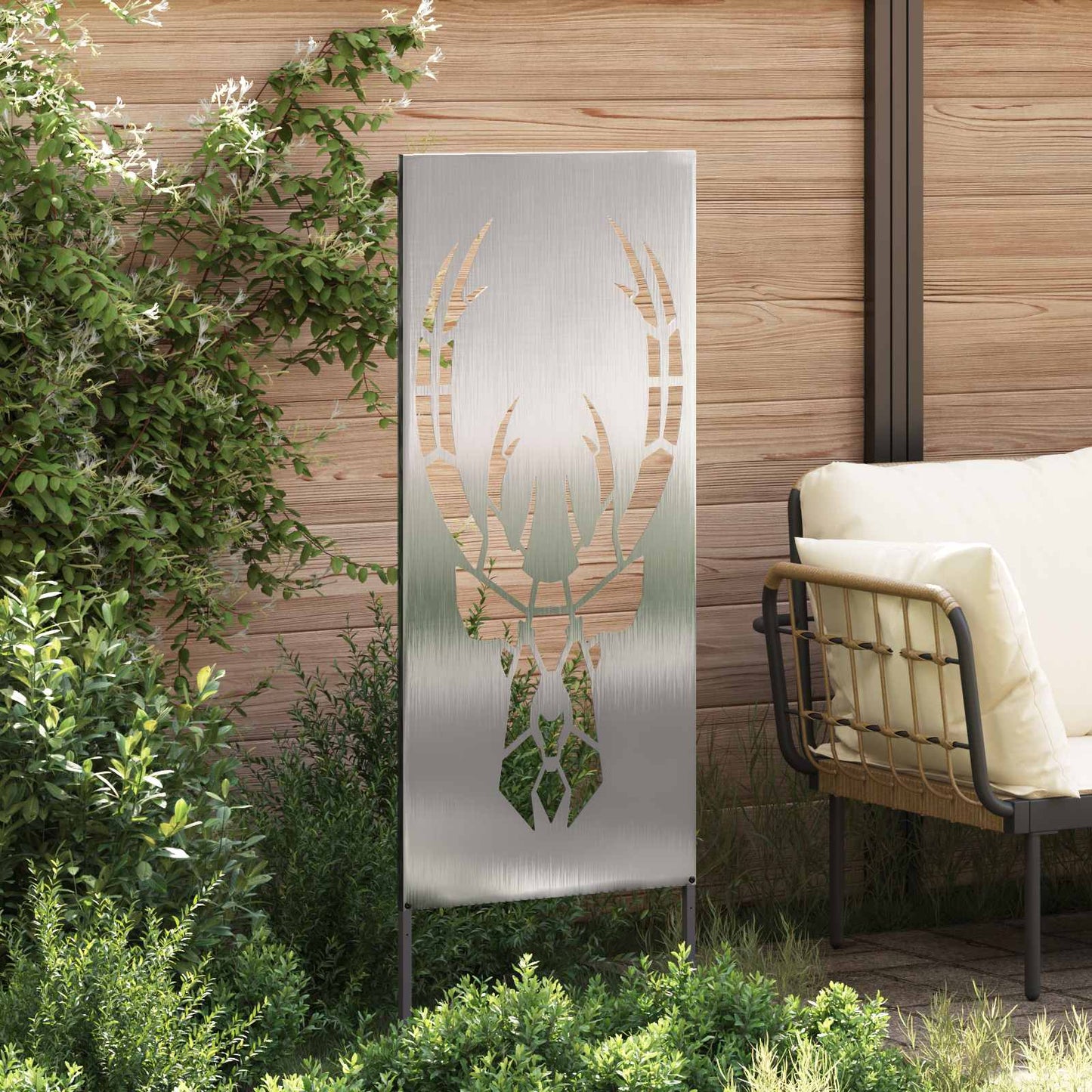 vidaXL Garden Privacy Screen Silver 50 x 140 cm Stainless steel 3