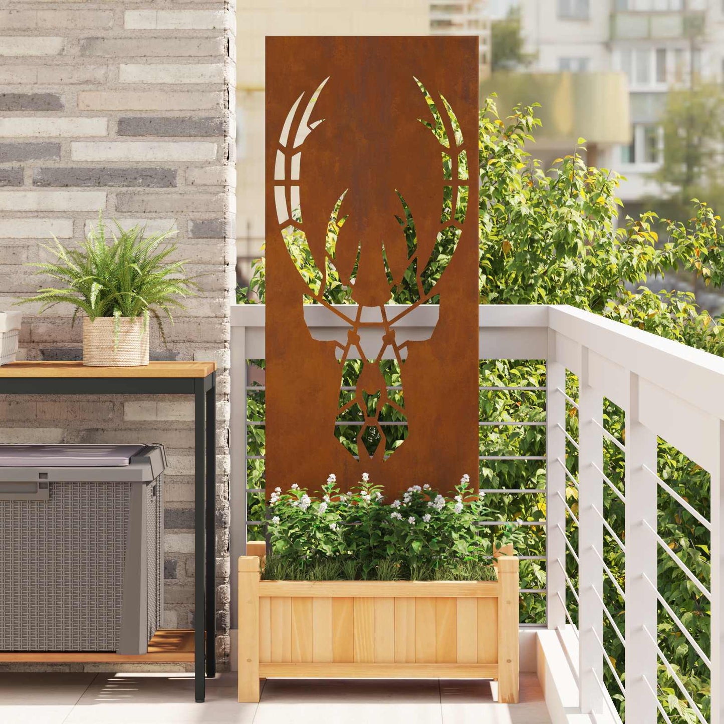 vidaXL Garden Privacy Screen Rusty 50 x 140 cm Weathering Steel 1