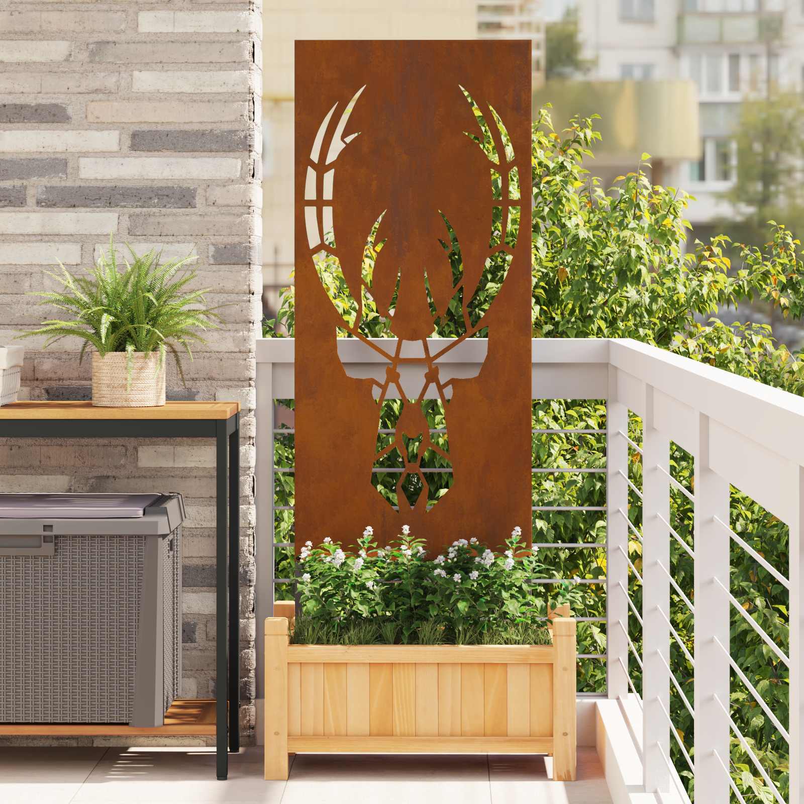 vidaXL Garden Privacy Screen Rusty 50 x 140 cm Weathering Steel 1