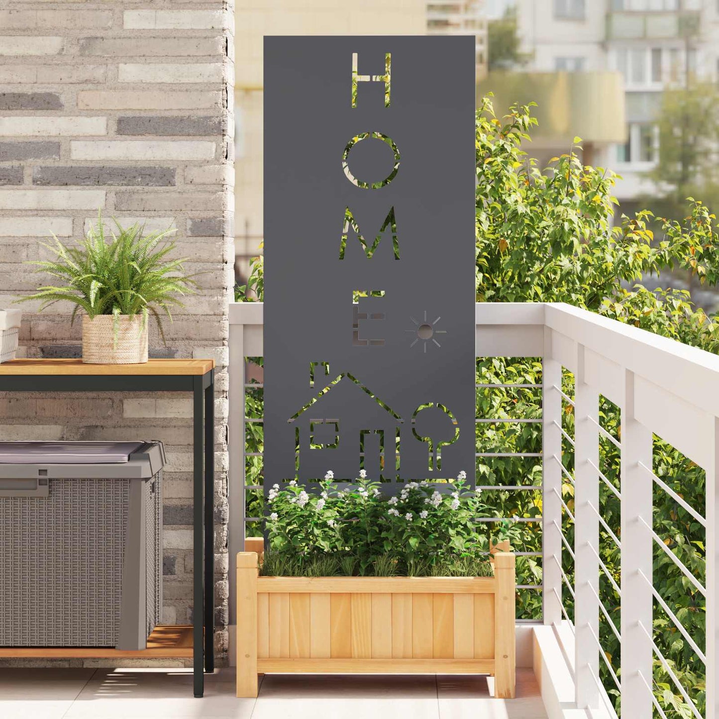 vidaXL Garden Privacy Screen Anthracite 50 x 140 cm Cold-rolled steel 1