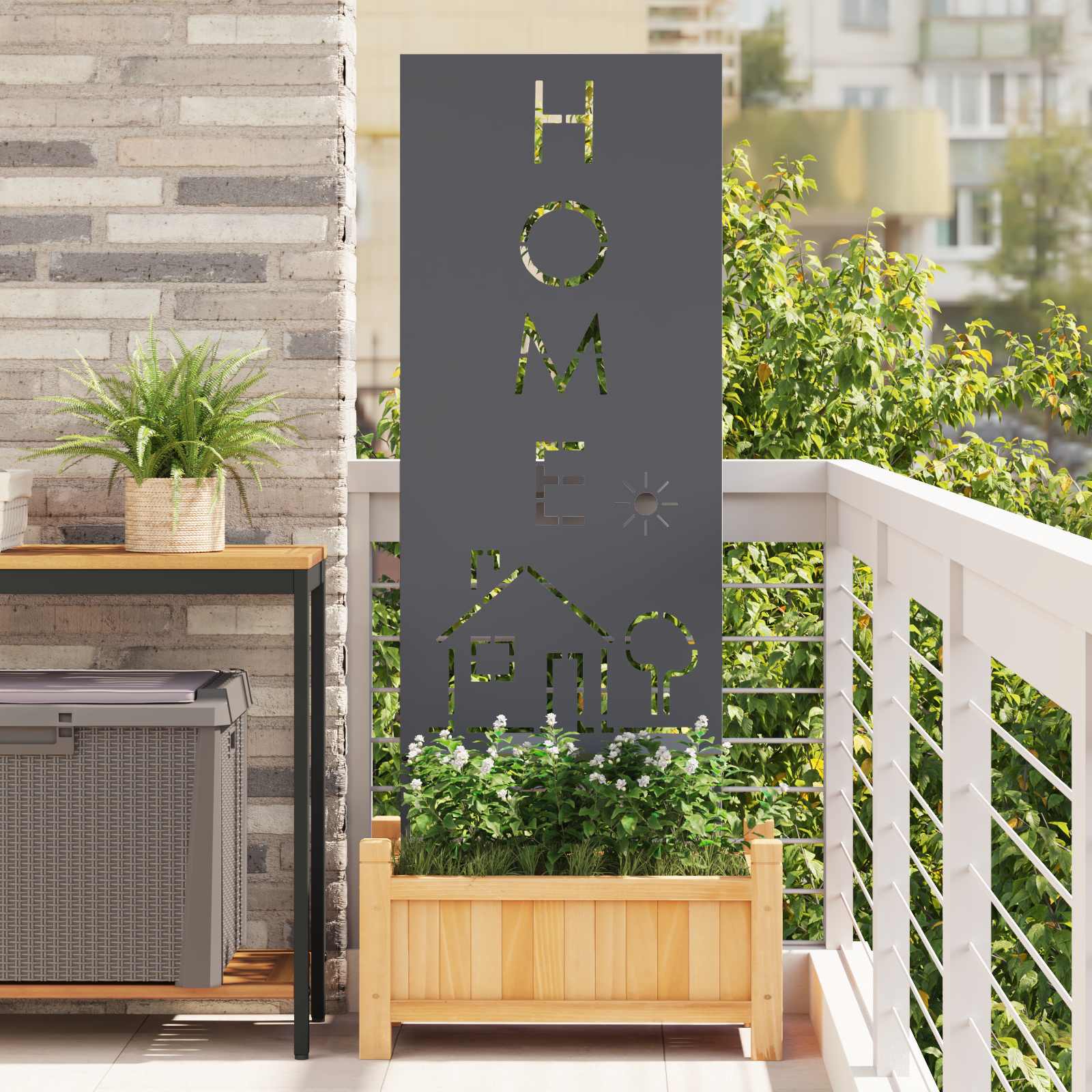 vidaXL Garden Privacy Screen Anthracite 50 x 140 cm Cold-rolled steel 1
