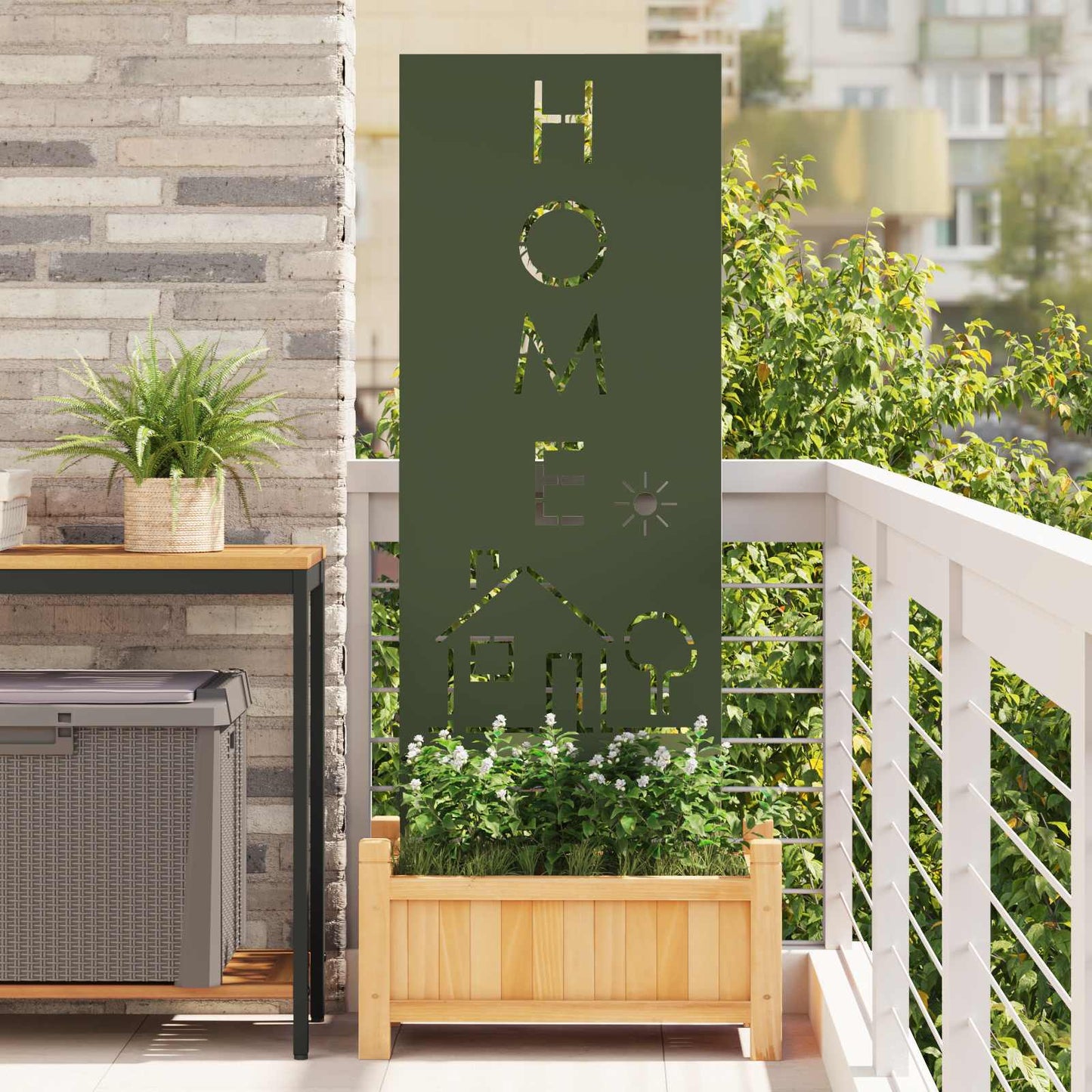 vidaXL Garden Privacy Screen Olive green 50 x 140 cm Cold-rolled steel 1