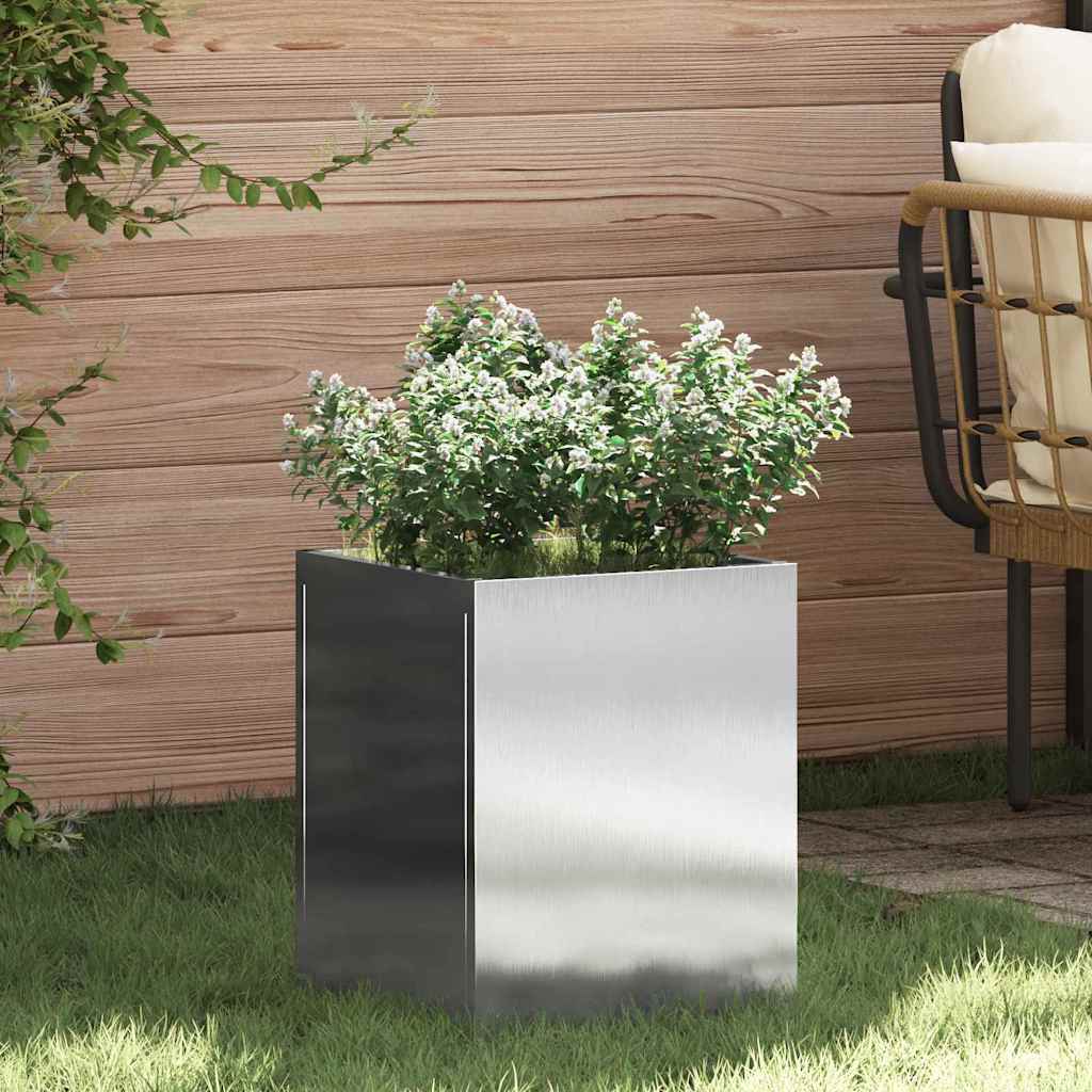 vidaXL Garden Planter Stainless Steel 32 x 32 x 40 cm Stainless Steel 1