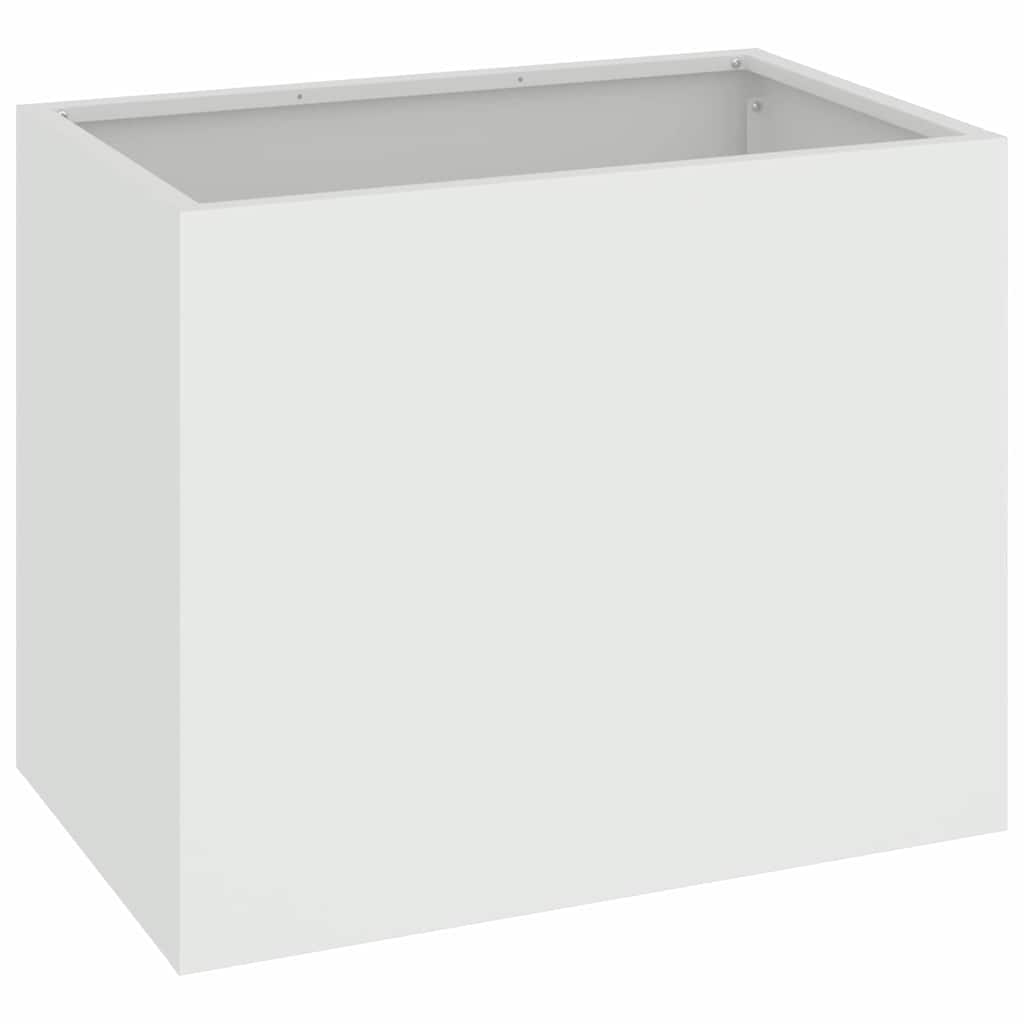 vidaXL Garden Planter White 50 x 32 x 40 cm Cold-rolled Steel 2