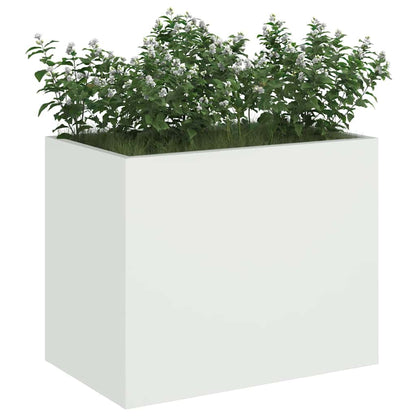 vidaXL Garden Planter White 50 x 32 x 40 cm Cold-rolled Steel 3