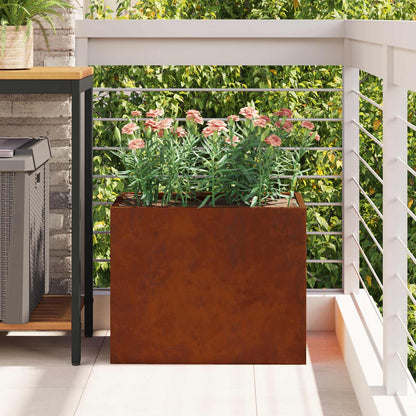 vidaXL Garden Planter Rusty 50 x 32 x 40 cm Weathering Steel 4