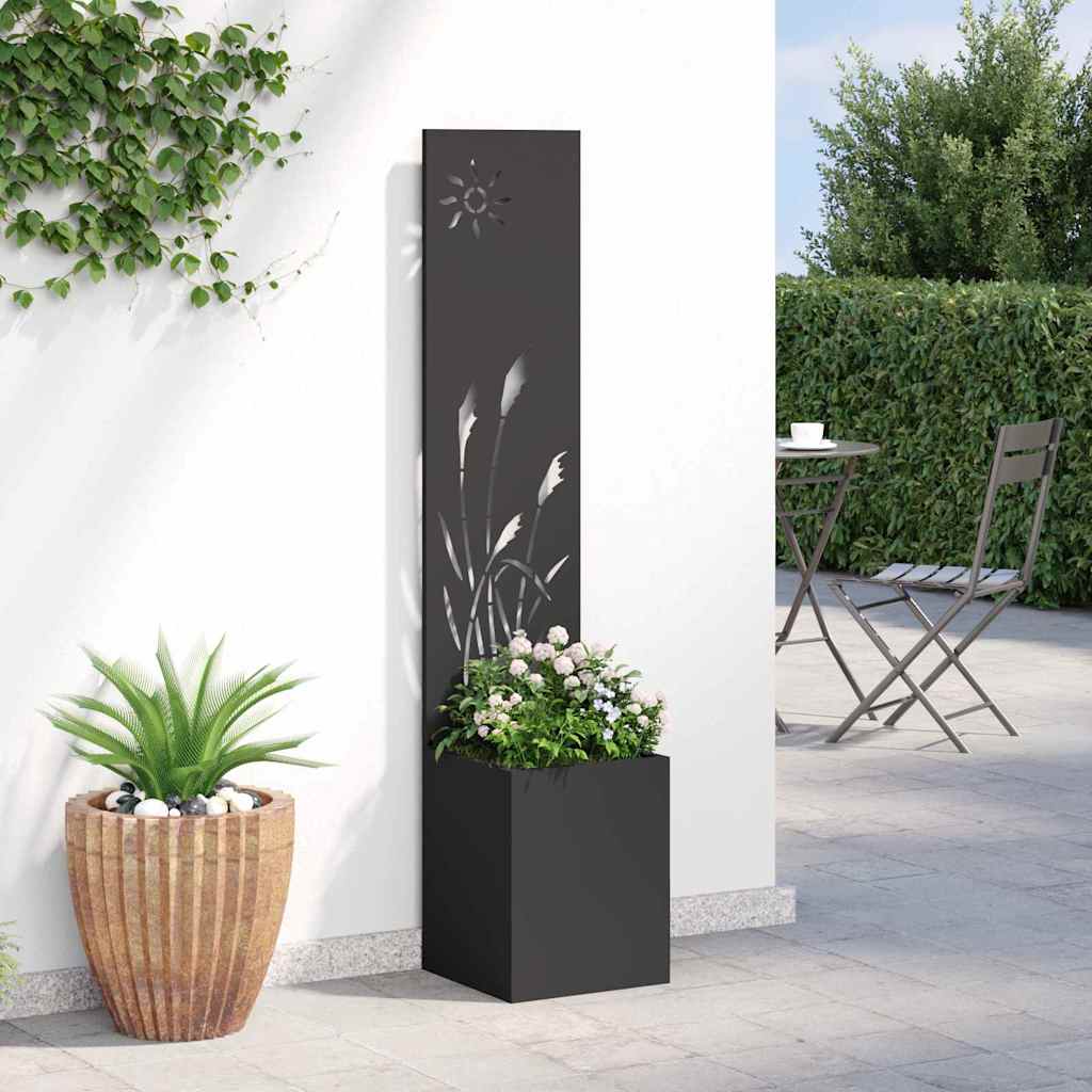 vidaXL Garden Privacy Screen Black 32 x 32 x 150 cm Cold-rolled steel 4