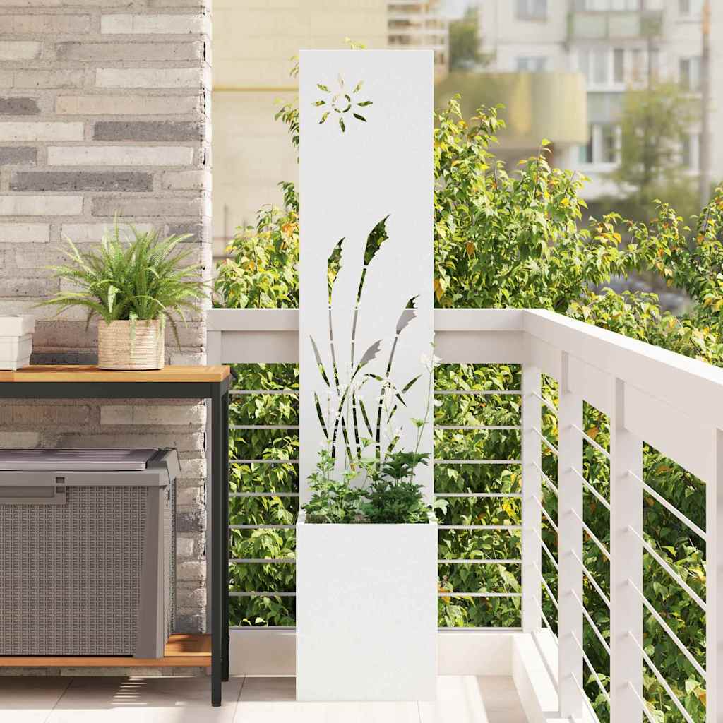 vidaXL Garden Privacy Screen White 32 x 32 x 150 cm Cold-rolled steel 1