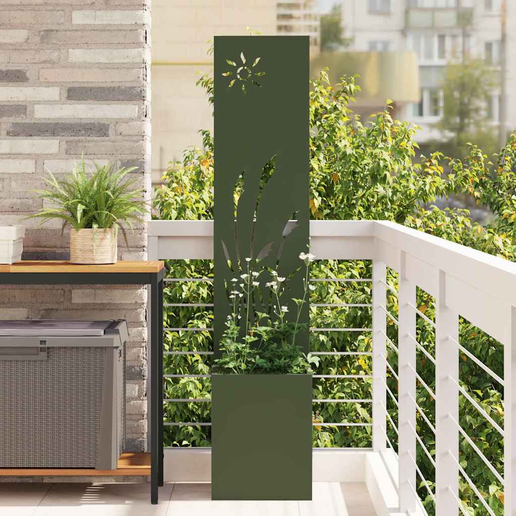 vidaXL Garden Privacy Screen Fretwork Olive green 32 x 32 x 150 cm 1