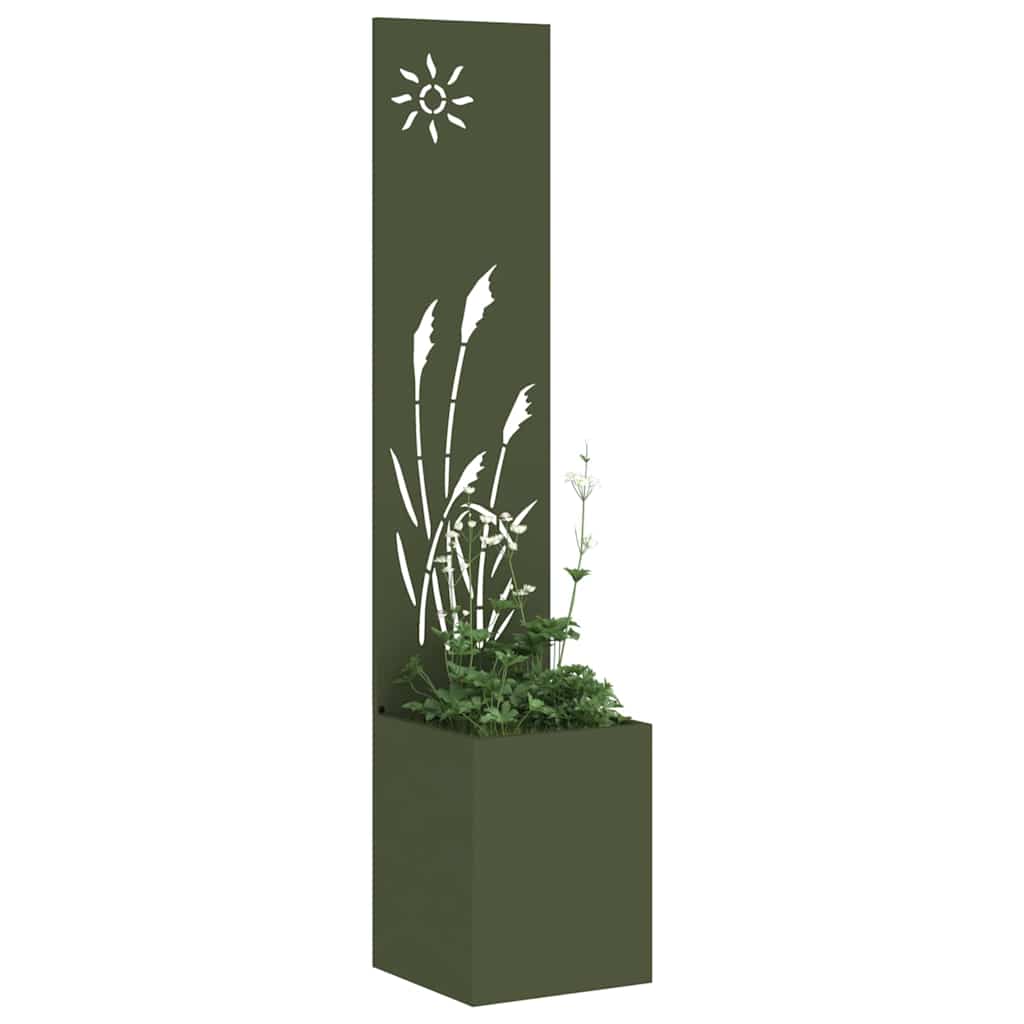 vidaXL Garden Privacy Screen Fretwork Olive green 32 x 32 x 150 cm 3