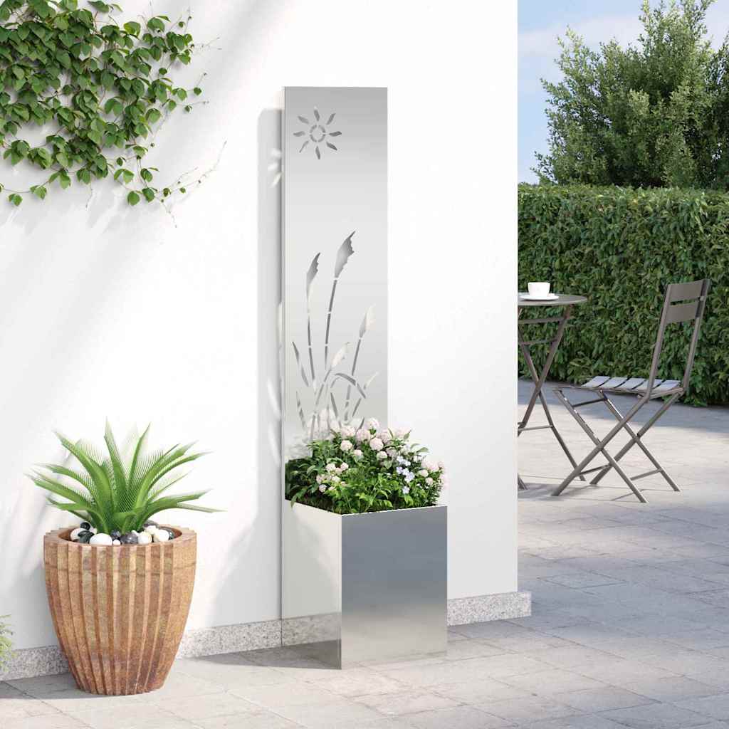 vidaXL Garden Privacy Screen Silver 32 x 32 x 150 cm Galvanised steel 4