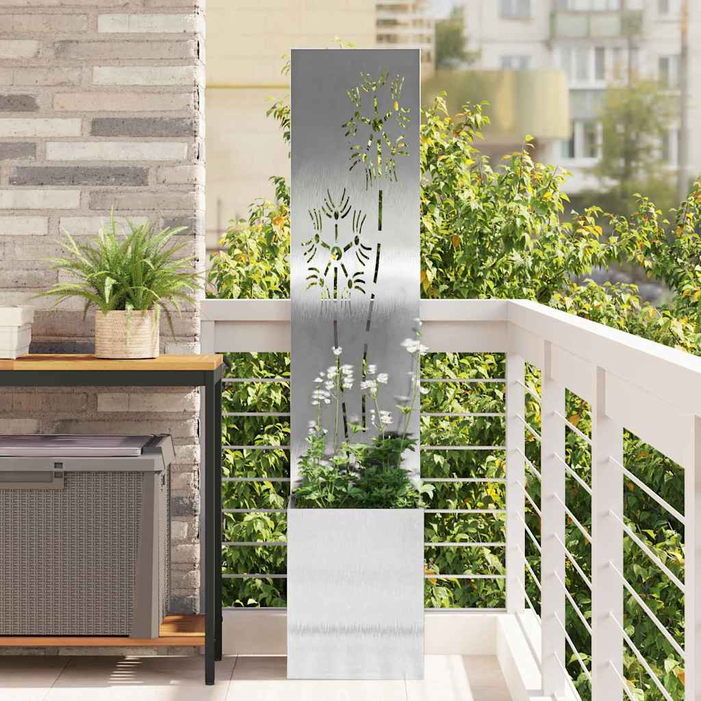 vidaXL Garden Privacy Screen Sliver 32 x 32 x 150 cm Stainless steel 1