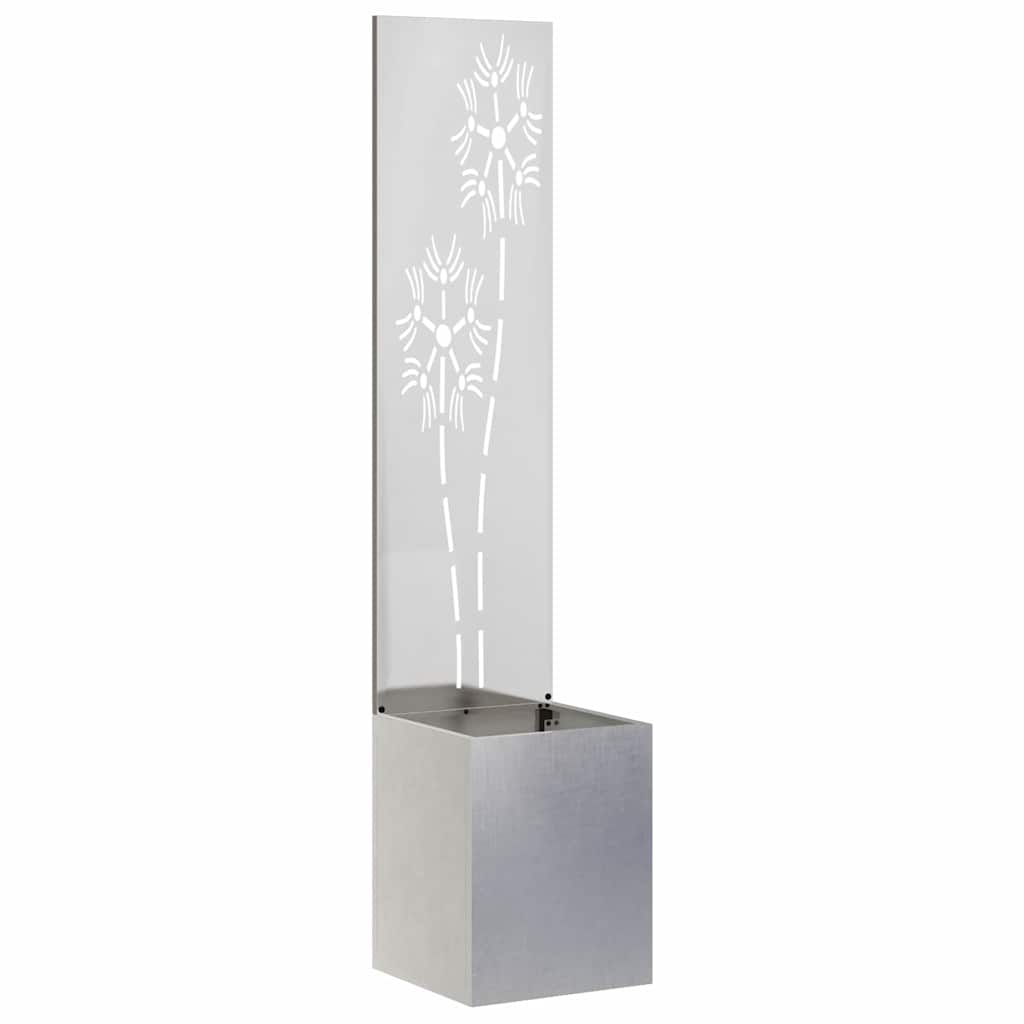 vidaXL Garden Privacy Screen Sliver 32 x 32 x 150 cm Stainless steel 2