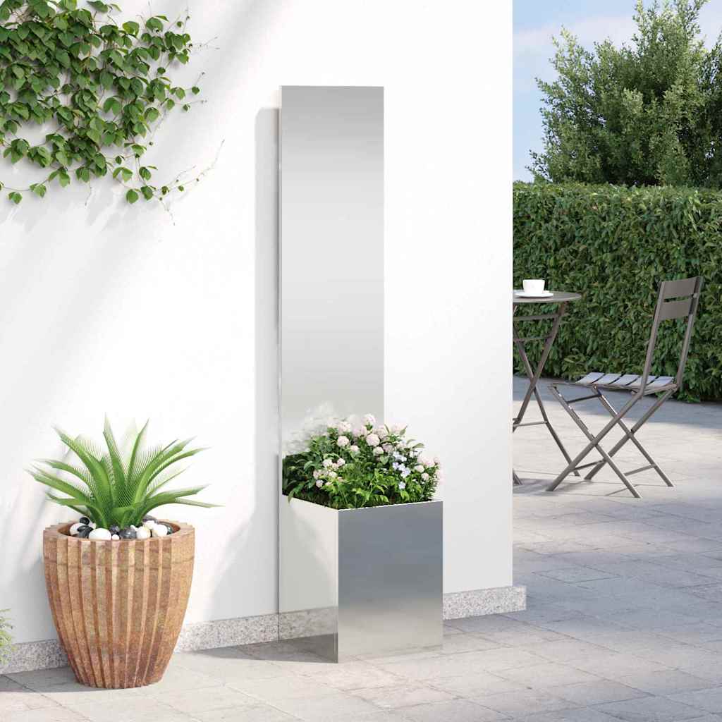 vidaXL Garden Privacy Screen Silver 32 x 32 x 150 cm Galvanised steel 4