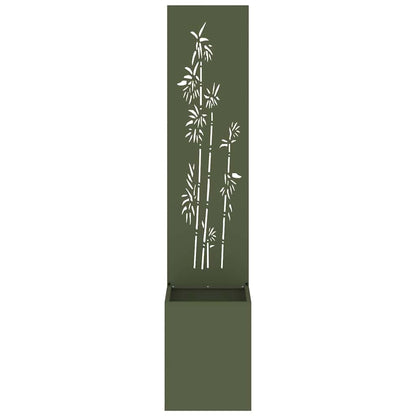 vidaXL Garden Privacy Screen Floral Olive green 32 x 32 x 150 cm 5