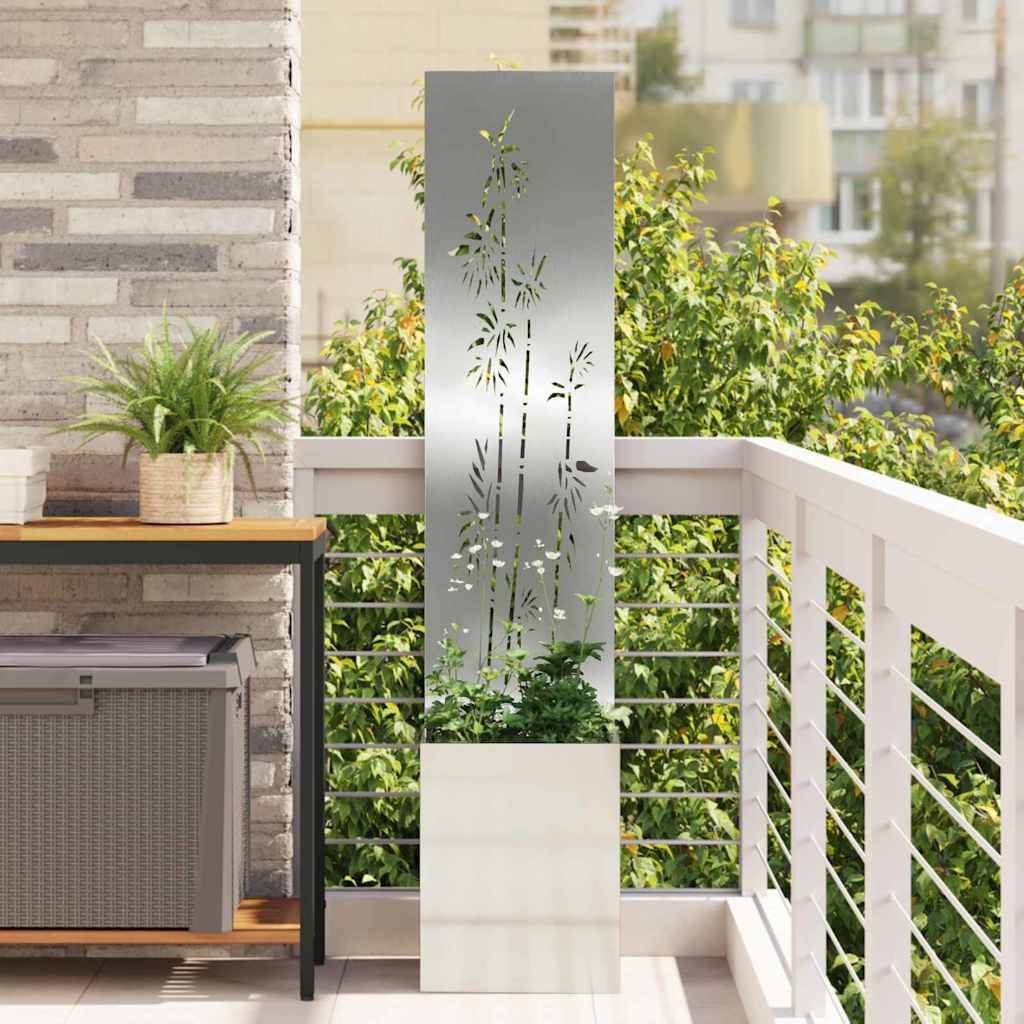 vidaXL Garden Privacy Screen Silver 32 x 32 x 150 cm Galvanised steel 1
