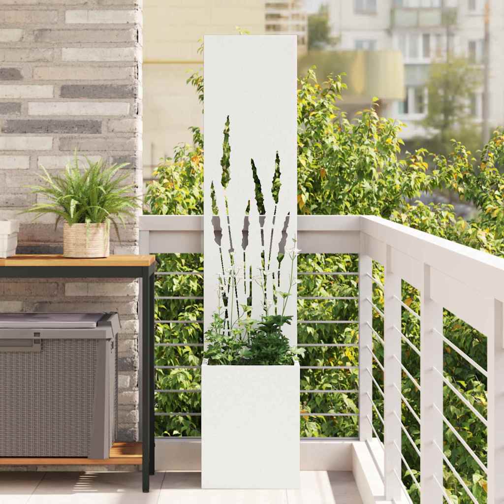vidaXL Garden Privacy Screen White 32 x 32 x 150 cm Cold-rolled steel 1