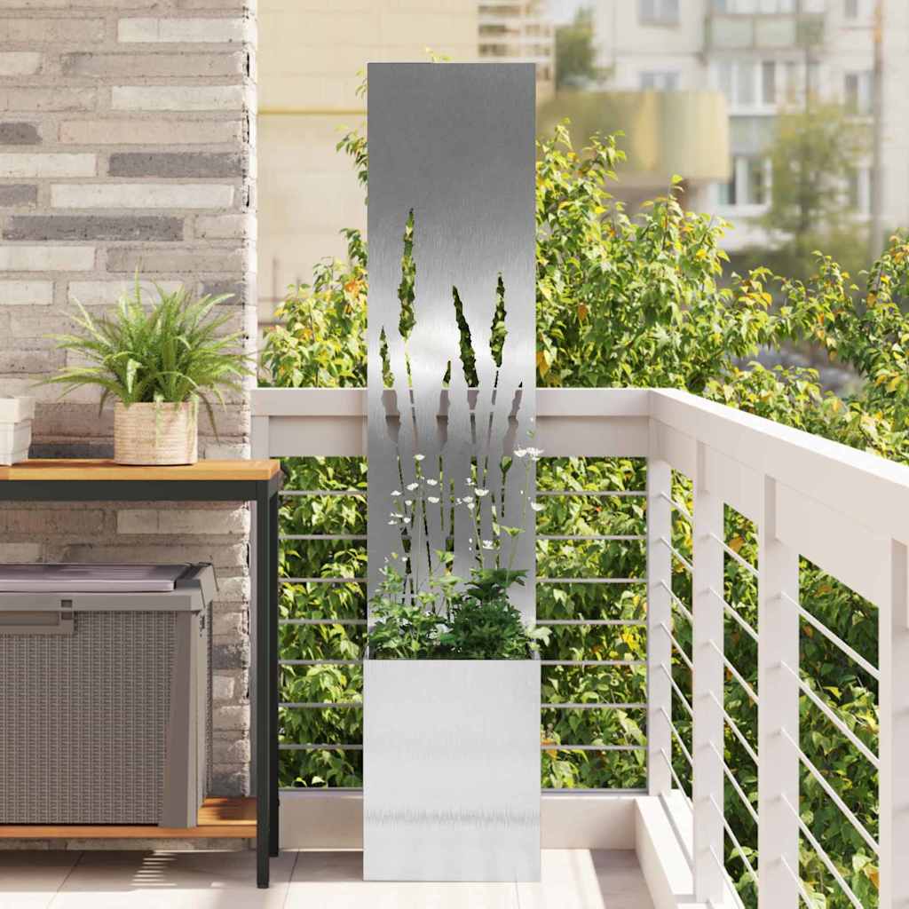 vidaXL Garden Privacy Screen Sliver 32 x 32 x 150 cm Stainless steel 1