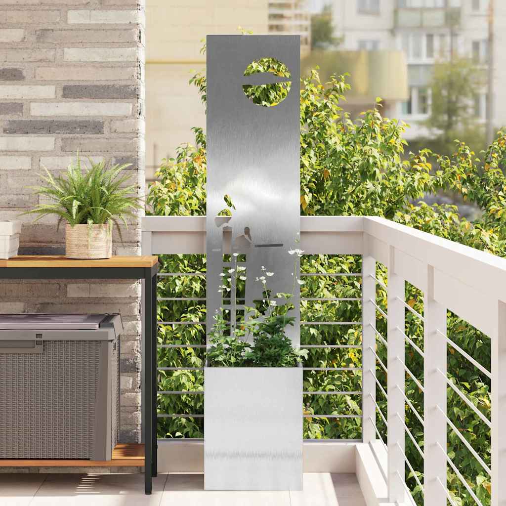 vidaXL Garden Privacy Screen Sliver 32 x 32 x 150 cm Stainless steel 1