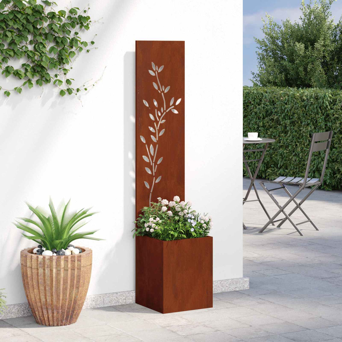 vidaXL Garden Privacy Screen Rusty 32 x 32 x 150 cm Weathering steel 4
