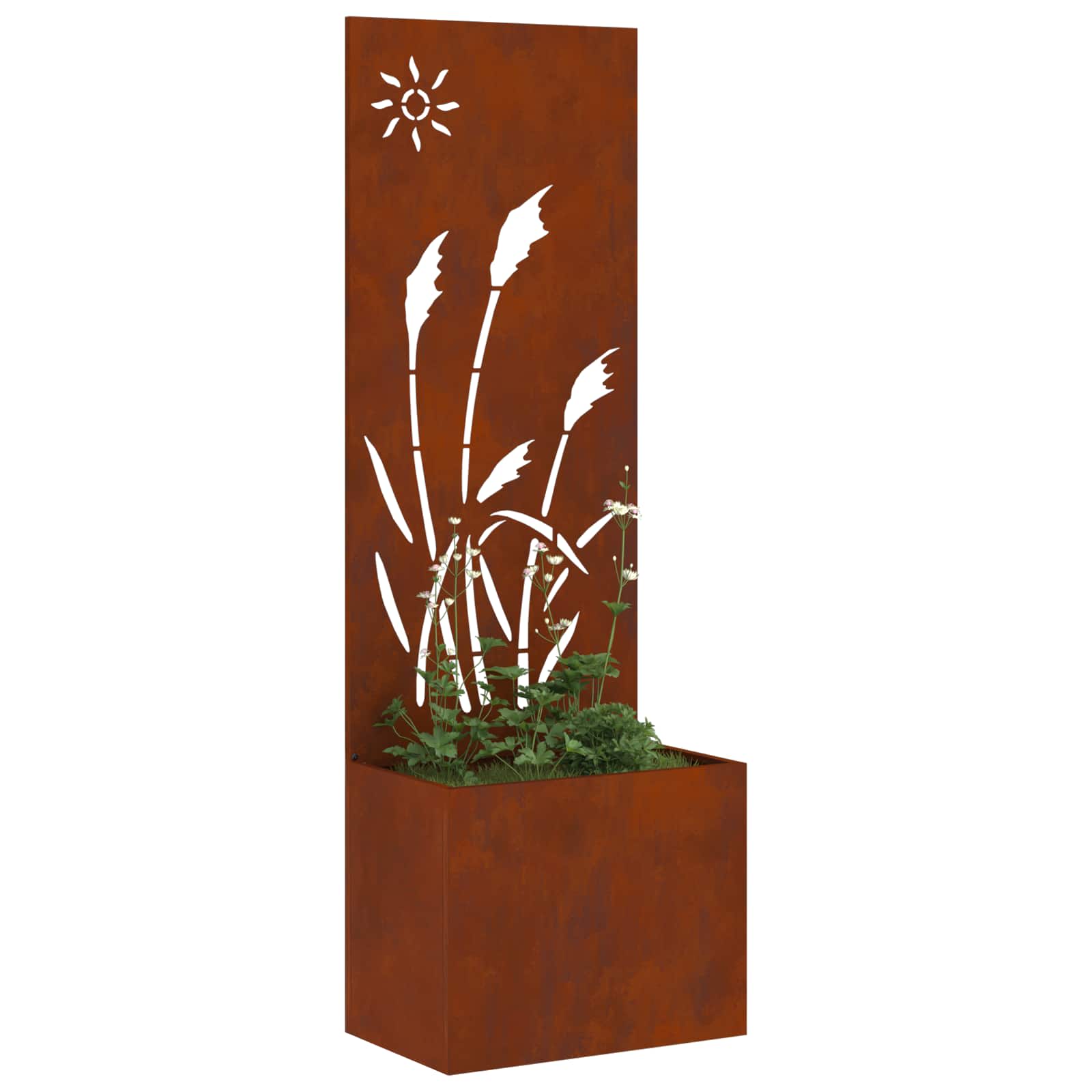 vidaXL Garden Privacy Screen Rusty 50 x 32 x 150 cm Weathering steel 3